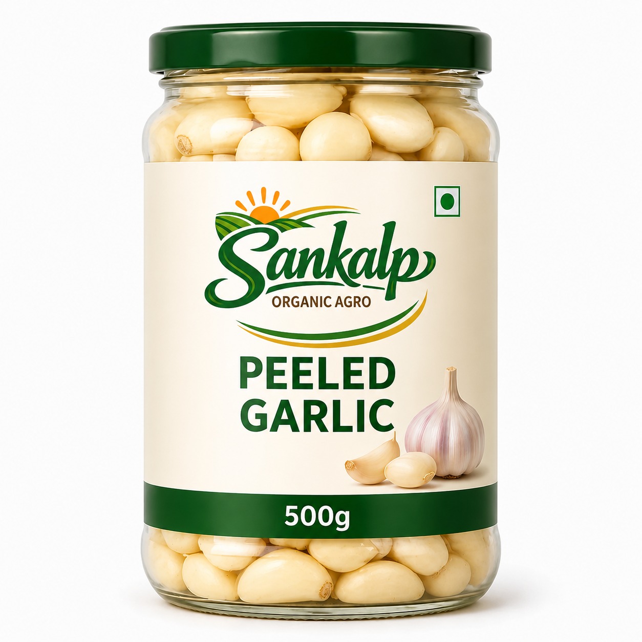 Sankalp Peeled Garlic — hand-peeled cloves, loose packaging